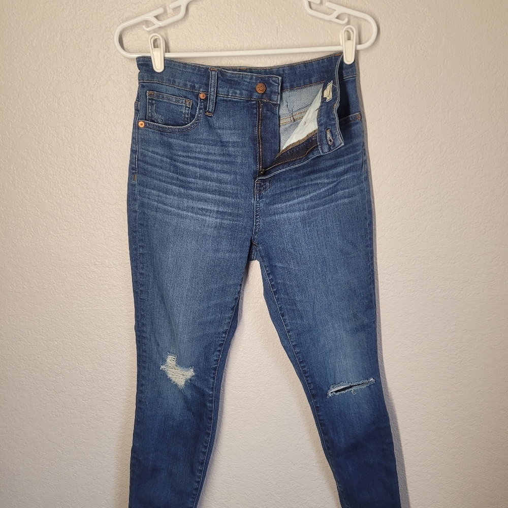 Madewell The Curvy Highwaist Perfect Vintage Busted Knee Blue Jeans - Picture 3 of 12